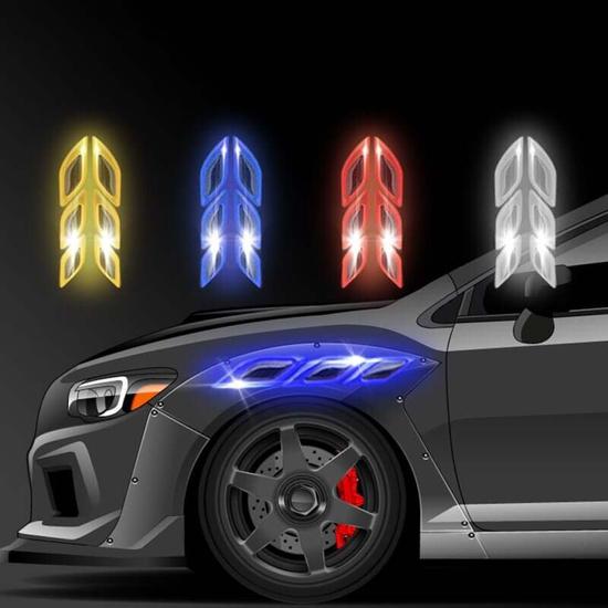 Fényvisszaverő carbon autómatrica, autó tuning csík fekete-piros
