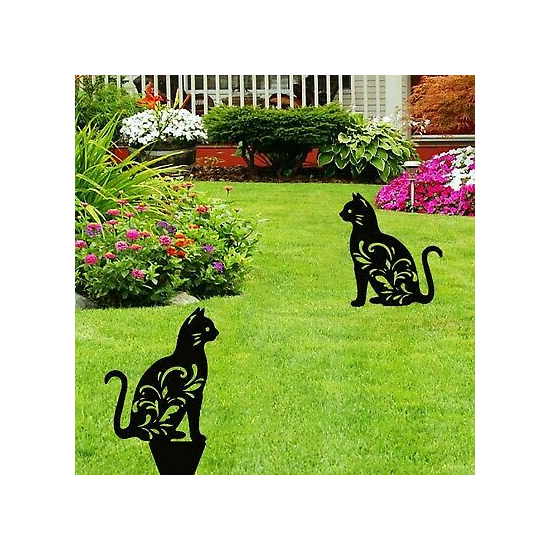 Macskás kerti dekoráció Ülő macska