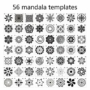 Kép 7/7 - Mandala stencil, rajzsablon 56 db-os
